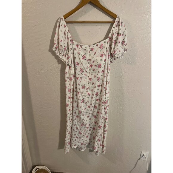 No Boundaries Plus Size Milkmaid Floral Puff Sleeved Midi Dress - Picture 11 of 11